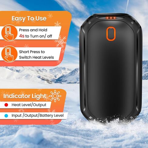 Magnetic Hand Warmers Rechargeable 2 Pack, Portable Electric Hand Warmers, Pocket Size Hand Warmers for Outdoor, Camping, Hunting Accessories - Rechargeable Handwarmers Gifts for Christmas, Birthday in Saudi Arabia