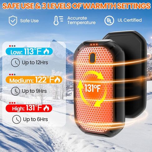 Magnetic Hand Warmers Rechargeable 2 Pack, Portable Electric Hand Warmers, Pocket Size Hand Warmers for Outdoor, Camping, Hunting Accessories - Rechargeable Handwarmers Gifts for Christmas, Birthday in Saudi Arabia