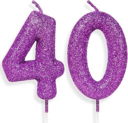 Purple Pink Birthday Candle Number 3, Glitter Birthday Candle Cake Toppers for Girls Women Purple Pink Themed Party Decorations Supplies Birthday Gifts in Kuwait