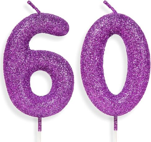 Purple Pink Birthday Candle Number 3, Glitter Birthday Candle Cake Toppers for Girls Women Purple Pink Themed Party Decorations Supplies Birthday Gifts in Kuwait
