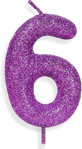 Purple Pink Birthday Candle Number 3, Glitter Birthday Candle Cake Toppers for Girls Women Purple Pink Themed Party Decorations Supplies Birthday Gifts in Kuwait