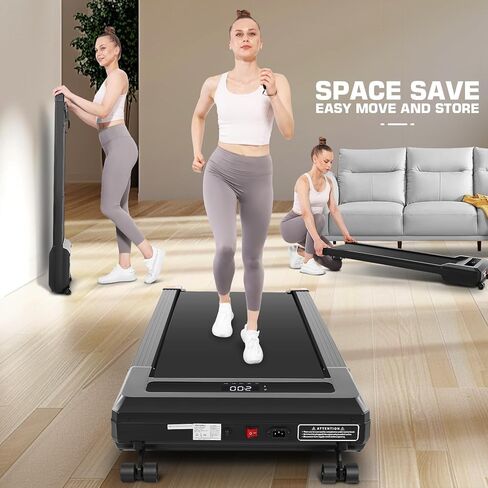 وسادة المشي مع انحدار تلقائي، جهاز المشي تحت المكتب بقوة 2.5 حصان، سعة وزن 220 رطلاً للمكتب المنزلي، شاشة LCD (أسود) in Kuwait
