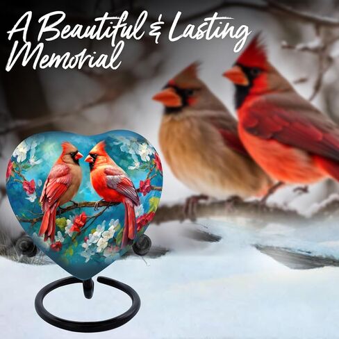 جرة كاردينال صغيرة للرماد البشري - تذكار جرة القلب - جرة صغيرة للرماد للنساء والرجال مع صندوق وحقيبة - تذكارات تذكارية زرقاء للرماد - تكريم أحبابك in Kuwait