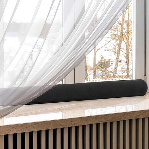 Sunolga 2 Packs 36 Inches 2.2LB Weighted Door Draft Stopper Filled with Glass Beads & Cotton, Removable Machine Washable Sound Proof Under Door Draft Blocker with Anti-Abrasion Bottom for Door, Beige in Kuwait