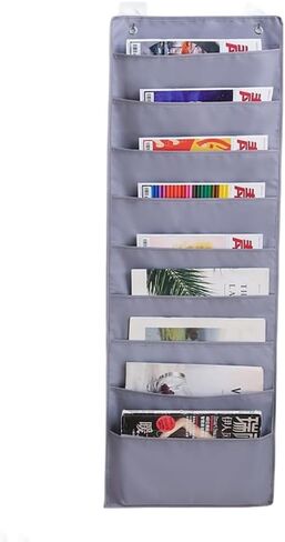 Hanging Wall File Organizer, 9 Pockets Over the Door File Letter Organizer, Wall Folder Organizer with 2 Adhesive Hooks for Office Classroom in Saudi Arabia