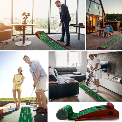 Putting Green, Putting Matt for Indoors, Putting Mat with Auto Ball Return System and 2 Holes, Golf Training and Practicing Equipment at Home or in The Office, Golf Gifts Accessories for Men in Saudi Arabia
