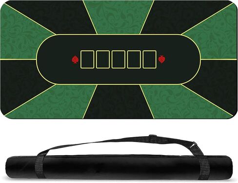 70'' x 35'' Professional Poker Mat Water Repellent, Noise Reduction, Texas Hold'em Poker Table Top Layout w/Carrying Bag to Play Cards, Poker Games, Blackjack, Casino Up to 10 Players in Saudi Arabia