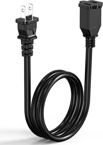 2 Prong Extension Power Cord, 3ft 2-Prong Outdoor Short Polarized to Non Polarized Extension Cord Cable NEMA 5-15P to NEMA 5-15R for Christmas Lights or TV in Kuwait