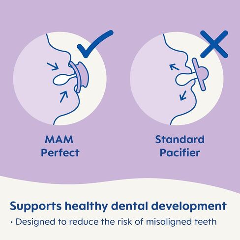 MAM Perfect Night Baby Pacifier, Patented Nipple, Glows in the Dark, 2 Pack, 6+ Months, Unisex in Kuwait