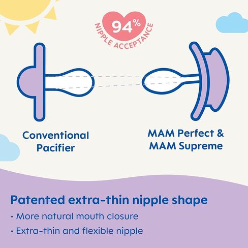 MAM Perfect Night Baby Pacifier, Patented Nipple, Glows in the Dark, 2 Pack, 6+ Months, Unisex in Kuwait