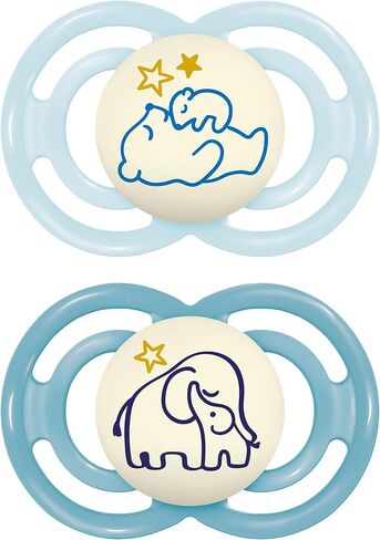 MAM Perfect Night Baby Pacifier, Patented Nipple, Glows in the Dark, 2 Pack, 6+ Months, Unisex in Kuwait