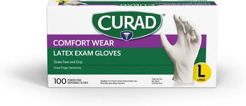 Medline CURAD Comfort Wear Latex Exam Glove, Non-Sterile, One Size, Case of 1000 in Saudi Arabia