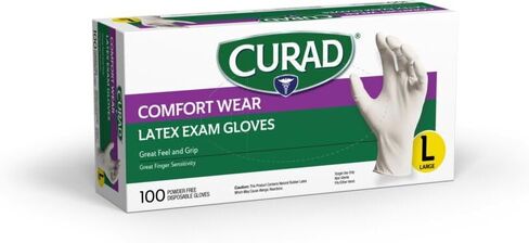Medline CURAD Comfort Wear Latex Exam Glove, Non-Sterile, One Size, Case of 1000 in Saudi Arabia