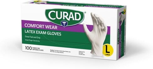 Medline CURAD Comfort Wear Latex Exam Glove, Non-Sterile, One Size, Case of 1000 in Saudi Arabia