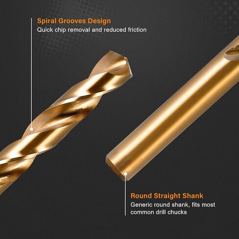 INTHEEND 21Pcs Cobalt Drill Bit Set, M35 HSS Twist Jobber Length Drill Bit Kit for Hardened Metal, Cast Iron, Stainless Steel, Plastic, and Wood with Metal Indexed Storage Case, 1/16" - 3/8" in Saudi Arabia