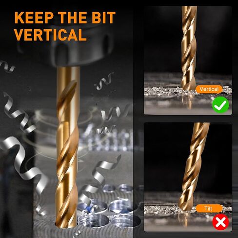 INTHEEND 21Pcs Cobalt Drill Bit Set, M35 HSS Twist Jobber Length Drill Bit Kit for Hardened Metal, Cast Iron, Stainless Steel, Plastic, and Wood with Metal Indexed Storage Case, 1/16" - 3/8" in Saudi Arabia