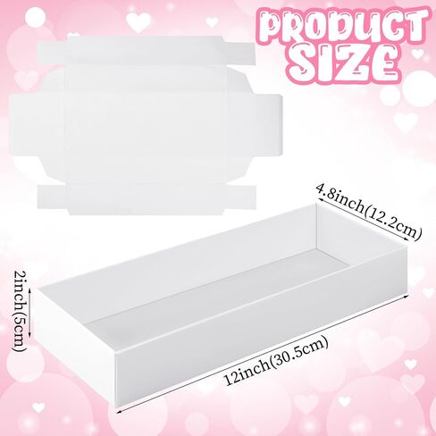 50 Pcs Cookie Boxes 12x4.8x2 Long Bakery Boxes Macaron Boxes with Window Clear Chocolate Covered Strawberry Boxes Slide out Treat Boxes for 12 Cookies Truffle Donuts for Christmas Baby Shower in Saudi Arabia