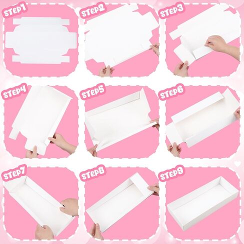 50 Pcs Cookie Boxes 12x4.8x2 Long Bakery Boxes Macaron Boxes with Window Clear Chocolate Covered Strawberry Boxes Slide out Treat Boxes for 12 Cookies Truffle Donuts for Christmas Baby Shower in Saudi Arabia