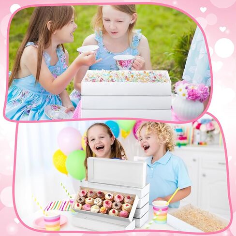 50 Pcs Cookie Boxes 12x4.8x2 Long Bakery Boxes Macaron Boxes with Window Clear Chocolate Covered Strawberry Boxes Slide out Treat Boxes for 12 Cookies Truffle Donuts for Christmas Baby Shower in Saudi Arabia