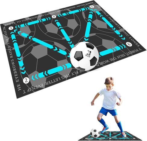 Soccer Training Mat,Football Footstep Training Mat-Silent Shock Absorption Training Mat Anti-Skid Soccer Footwork Training Mat Soccer Training Equipment for Kids Skid Carpet for Football Field Ground in Saudi Arabia