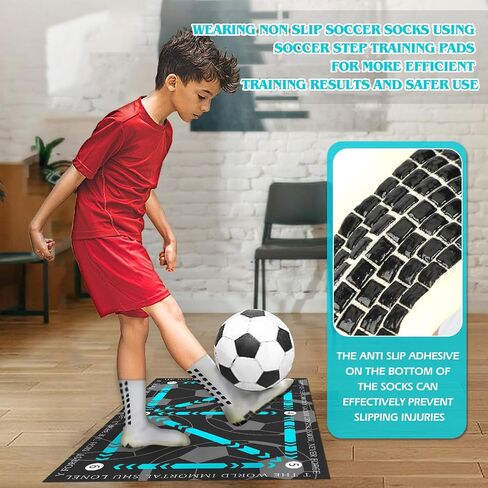 Soccer Training Mat,Football Footstep Training Mat-Silent Shock Absorption Training Mat Anti-Skid Soccer Footwork Training Mat Soccer Training Equipment for Kids Skid Carpet for Football Field Ground in Saudi Arabia