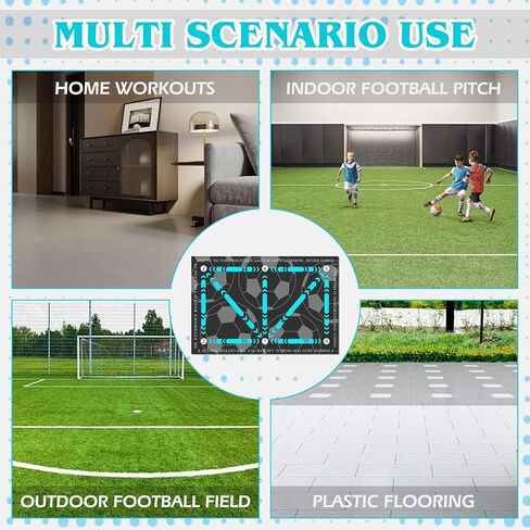Soccer Training Mat,Football Footstep Training Mat-Silent Shock Absorption Training Mat Anti-Skid Soccer Footwork Training Mat Soccer Training Equipment for Kids Skid Carpet for Football Field Ground in Saudi Arabia