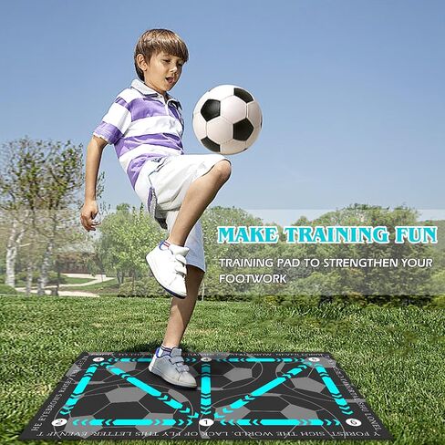 Soccer Training Mat,Football Footstep Training Mat-Silent Shock Absorption Training Mat Anti-Skid Soccer Footwork Training Mat Soccer Training Equipment for Kids Skid Carpet for Football Field Ground in Saudi Arabia