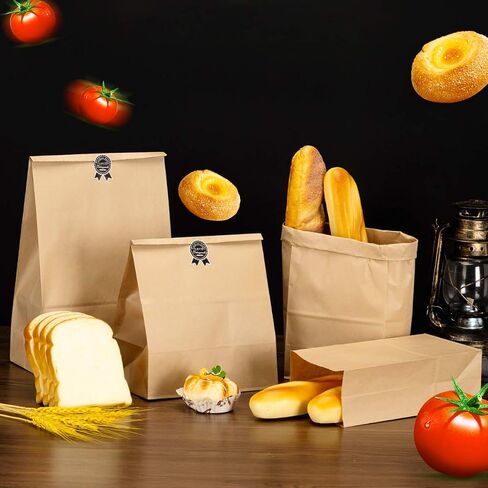 Kraft Paper Bags Paper Lunch Bags 100 Pack Brown Paper Bags Heavy Duty Grocery Bags Retail Bags for Food Shopping Party in Saudi Arabia