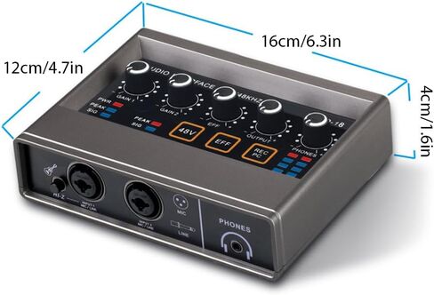 واجهة الصوت للتسجيل الاحترافي واجهة الصوت XLR لتسجيل الموسيقى عبر الإنترنت وتسجيل صوتي للكاريوكي وخلاط الصوت in Kuwait