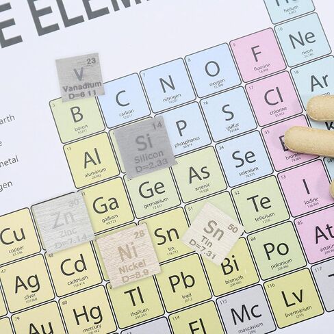 PATIKIL 15 Pcs Element Cube, 10mm Density Cube High Density Element Cube Unique Metal Cube Periodic Table of Elements Collections Lab Experiment Teacher Scientific Classes in Saudi Arabia