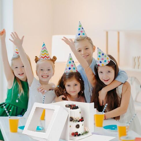 20 قطعة من علب الكيك من سينينكو مقاس 8x8x8 بوصة مع نافذة، وصناديق حلوى المخابز البيضاء، وحاويات كعك من الورق المقوى 350 جرامًا للحلوى والماكارون والدونات والحلوى والبسكويت وصناديق هدايا الحفلات in Kuwait