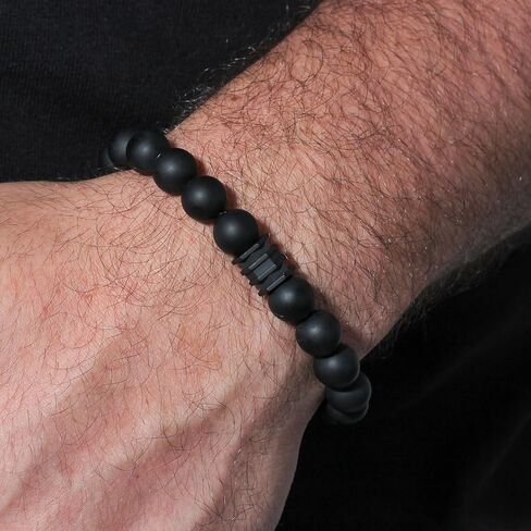 Men's Stainless Steel Bead Beaded Adjustable Nylon Bolo Bracelet - Choice of Color in Saudi Arabia