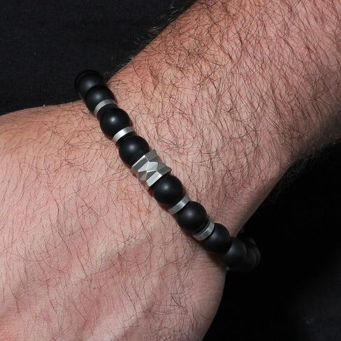 Men's Stainless Steel Bead Beaded Adjustable Nylon Bolo Bracelet - Choice of Color in Saudi Arabia