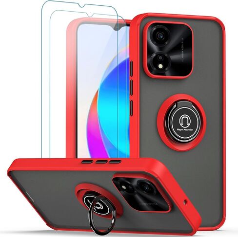 QUIETIP Case Compatible with Honor X5 Plus with Screen Protector,TPU + Hard PC Shockproof Magnetic Ring Car Mount Stand Cover,Blue in Saudi Arabia