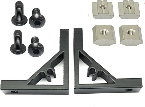 2pcs 45 Degree Angle 2020 Aluminum Corner Brackets Profile Corner Joint Connectors Corner Braces with Mounting Screws and Nuts, Black in Saudi Arabia