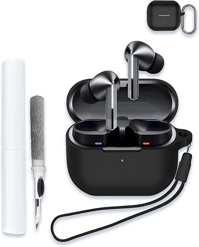 Case for Samsung Galaxy Buds 3/Buds 3 Pro AI True Wireless Bluetooth Earbuds, Soft Silicone Protective Portable Scratch Shock Resistant Shell with Cleaner Kit & Carabiner & Lanyard，Pink in Saudi Arabia