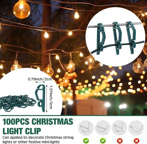109pcs SPT-1 Electrical Wire, Christmas Female and Male Slip Plug, Christmas Light Clip Set Weatherproof 18AWG 2-Conductor Wire for Christmas Party Decoration (50ft,Green) in Saudi Arabia