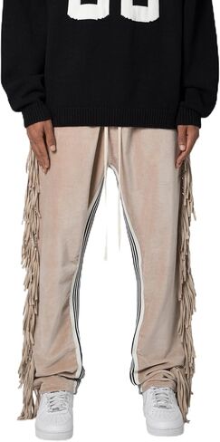 mnml Men's Fringe Velour Sweatpants in Saudi Arabia