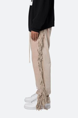 mnml Men's Fringe Velour Sweatpants in Saudi Arabia
