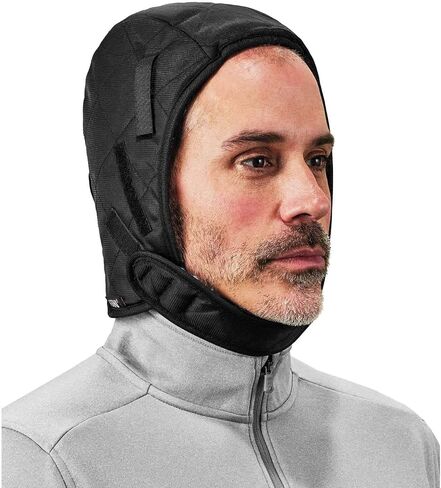 Winter Hard Hat Liner, Insulated, Sherpa Fleece Lined, Shoulder Length, Ergodyne N-Ferno 6952,Black in Kuwait