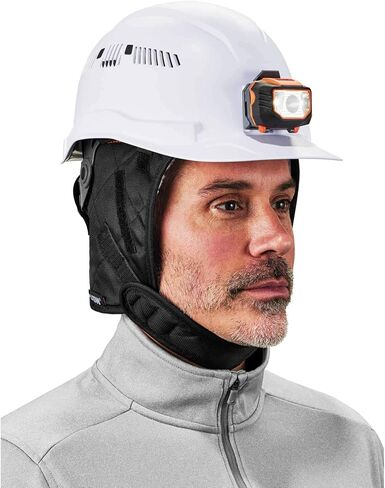 Winter Hard Hat Liner, Insulated, Sherpa Fleece Lined, Shoulder Length, Ergodyne N-Ferno 6952,Black in Kuwait