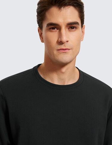 CRZ YOGA الصوف Crewneck البلوز للرجال كم طويل تنفس تجريب بلوزة كاجوال بلوزات الأساسية in Saudi Arabia