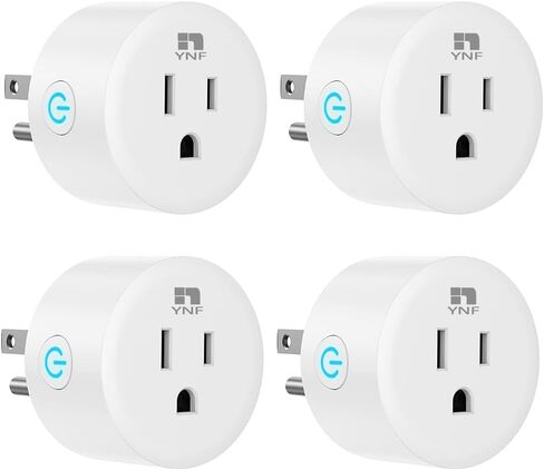 YNF Smart Plug، إعداد بسيط مع أمر صوتي واحد، يعمل مع Alexa فقط، التحكم الصوتي، التحكم عن بعد، وظيفة المؤقت، قائمة ETL، شبكة بلوتوث، Alexa Echo مطلوب (4 حزم) in Saudi Arabia