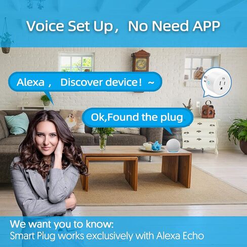 YNF Smart Plug، إعداد بسيط مع أمر صوتي واحد، يعمل مع Alexa فقط، التحكم الصوتي، التحكم عن بعد، وظيفة المؤقت، قائمة ETL، شبكة بلوتوث، Alexa Echo مطلوب (4 حزم) in Saudi Arabia