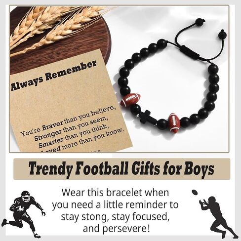 Basketball Soccer Baseball Football Gifts for Teen Boys, Bracelets for Boys Gifts Ideas for Birthday/Back to School/Christmas in Kuwait
