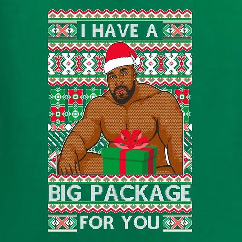 سويت شيرت Wild Bobby I has a Big package Meme Barry Wood Ugly Christmas للجنسين بياقة دائرية ورسومات in Saudi Arabia