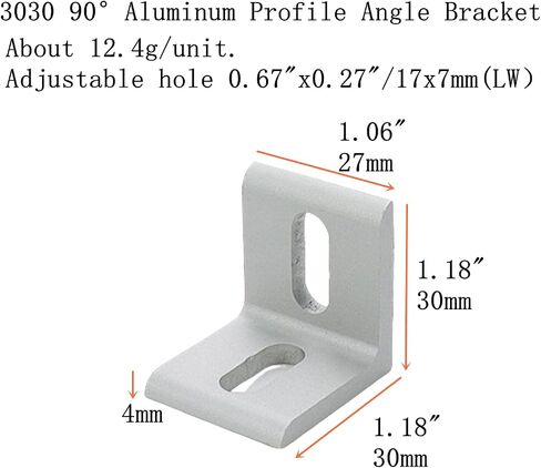 3030 90°Aluminum Profile Angle Bracket 2 Hole 90 Degree Silver L Shaped Bracket Corner Brackets 3030 Series Aluminum Profile,6Pcs in Saudi Arabia