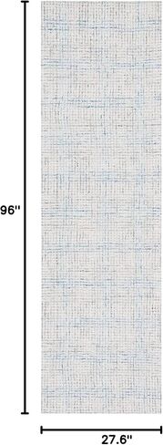 سجادة SAFAVIEH Abstract Collection - 2'3" x 8'، عاجي وبيج، صوف مصنوع يدويًا، مثالية للمناطق ذات حركة المرور العالية في غرفة المعيشة وغرفة النوم (ABT656A) in Saudi Arabia