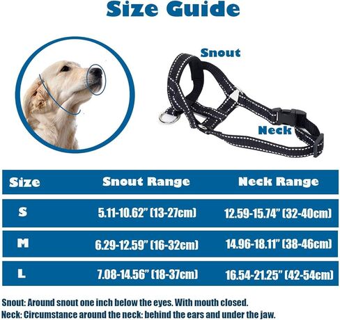 Dog Head Collar with Reflective Fabric, Adjustable Dog Head Harness to Prevent Pulling for Small Medium and Large Dogs(S, Orange) in Kuwait