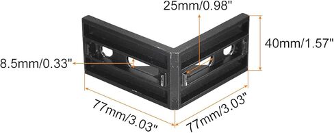 uxcell 4Set Inside Corner Bracket Gusset Kits, 77x77x40mm 4080 Angle Connector for 4080 Series Aluminum Profile (Silver/ 16 x Hex Flange Nuts & T-Slot Screws) in Saudi Arabia